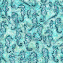 QT Fabrics, Oceana, Seahorses, Aqua