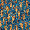QT Fabrics, Oceana, Seahorses, Ocean Blue