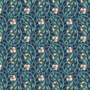 QT Fabrics, Serenade, Climbing Vines, Navy Blue
