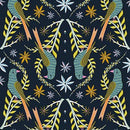 QT Fabrics, Serenade, Pearched Birds, Navy Blue