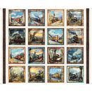 QT Fabrics, Steam & Steel, Train Picture Patches, Pearl