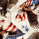 Quilting Treasures, 1776, American Eagle Flag Toss, Birch