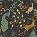 RJR, Rifle Paper, Camont, Menagerie Canvas, Black, Unbleached Metallic