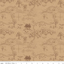 Riley Blake, Classic Winnie The Pooh, Map, Brown