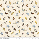 Riley Blake, Classic Winnie The Pooh, Tossed Characters, Cream