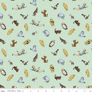 Riley Blake, Classic Winnie The Pooh, Tossed Characters, Green