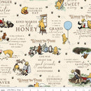 Riley Blake, Classic Winnie The Pooh, Words, Cream