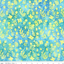 Riley Blake, Daisy Dots Batiks, Yellow Floral, Aqua