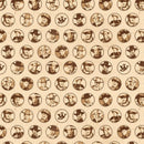 Riley Blake, John Wayne American West, Circled images in Sepia, Tan