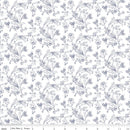 Riley Blake, Sew America, Flower Vines, White