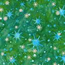 Robert Kaufman, Artisan Batiks, Evergreen Ice Metallic, Emerald Green