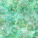 Robert Kaufman, Artisan Batiks, Evergreen Ice Metallic, Glacier Green
