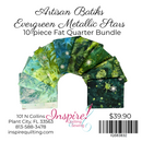 Robert Kaufman, Artisan Batiks, Evergreen Metallic Batiks - 10pc Fat Quarter Bundle
