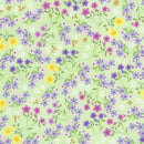 Robert Kaufman, Happy Easter, Small Floral on Green