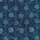 Robert Kaufman, Kasuri Batiks, Dotted Stripe, Dark Indigo