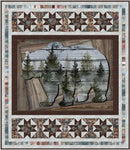 Studio E, Out Of The Woodwork Panel Quilt Kit, Black Sashing