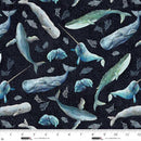 Studio e, Cathy Walters, A Drop in the Ocean, Sealife Toss, Navy Blue