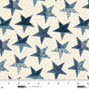 Studio e Fabrics, Pieces of America, Big Blue Stars On Cream
