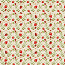 Timeless Treasures, Berry Sweet, Strawberries and Flowers, Ecru