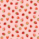 Timeless Treasures, Berry Sweet,  Tossed Strawberries, Pink