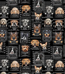 Timeless Treasures, Dog Mug Shots, Black