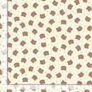 Timeless Treasures, Honey Bear, Tossed Bear Heads on Cream
