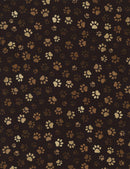 Timeless Treasures, Paw Prints on Brown