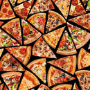 Timeless Treasures, Tossed Pizza Slices on Black