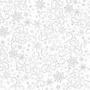 Timeless Treasures, White on White, Scrolls & Snowflakes