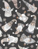 Tossed White Gnomes, Black, C8207