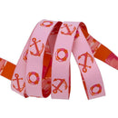 Tula Pink, Renaissance Ribbon, 5/8" (16mm) wide, Floaties & Sinkies, Coralline Pink