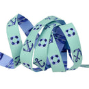 Tula Pink, Renaissance Ribbon, 5/8" (16mm) wide, Floaties & Sinkies, Marine Aqua