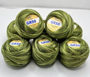 Varigated Size 8 Pearl Cotton  Leafy Green