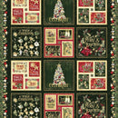 White Owl Fabrics, Merry & Bright Panel, 24" X 42", Green