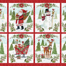 White Owl Fabrics, Snowy Greetings 36" Panel
