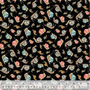 Windham Fabrics, Forest Fruits, Snails, Black