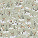 Woodland Whispers-Woodland Creature Allover Lt Green