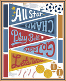 All Star Pennant Panel , 36" X 44"